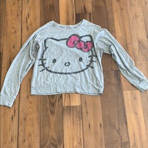 Hello kitty long sleeve gray top